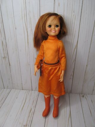 Q Vintage Ideal Crissy Chrissy Doll Clothes Orange Long Dress Panties And Boots