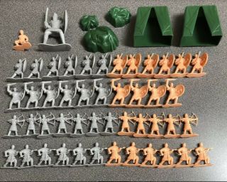 David And Goliath Toys,  46 Toy Soldiers With 2 Tents & 3 Rocks