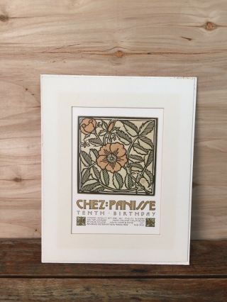 David Lance Goines Chez Panisse 10th Birthday Lithograph Invitation Print 1981