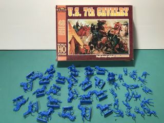 Ho 1/72 U.  S 7th Cavalry G.  A.  Custer Plastic Soldiers Opened And Pre - Owned