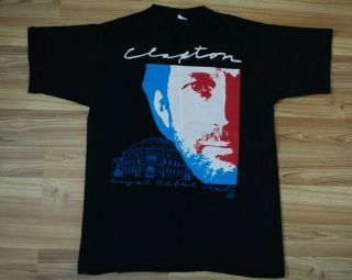 Eric Clapton The Royal Albert Hall 1992 Mens Vintage T - Shirt Size Xl Black Color