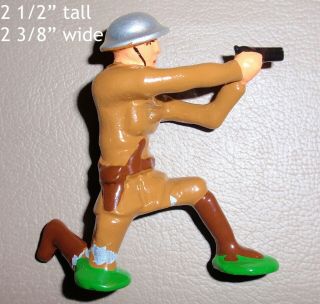 Lead Toy Soldier Kneeling On Knee With Black Hand Gun Signed By Bill Holt