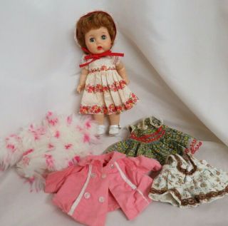 Vintage R&b Littlest Angel Doll Bent Knee Walker W/outfits