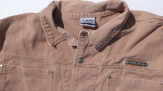 Vintage Karl Kani men ' s 6X tan khaki button up denim jean jacket 6XL 2