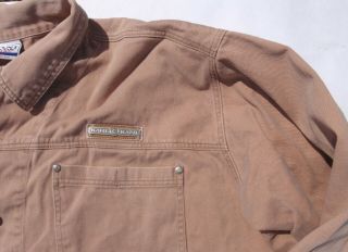 Vintage Karl Kani men ' s 6X tan khaki button up denim jean jacket 6XL 3