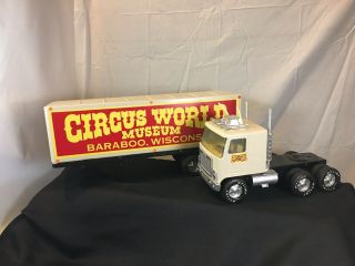 Vintage Nylint Pressed Steel Gmc " Circus World " Semi Tractor Trailer Truck
