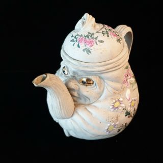 Rare Antique Vintage Japanese BANKO Porcelain Emperor Teapot Japan Signed JP Old 3