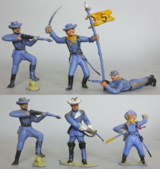 Cherilea Plastic Light Blue 5th Cavalry Figures