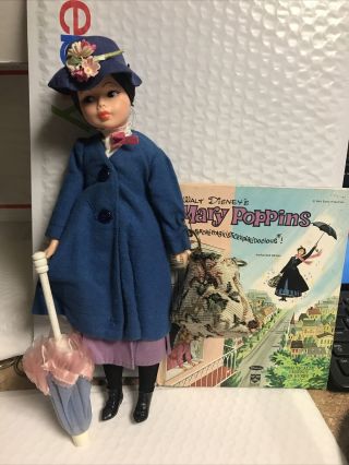 Vintage 1960s Mary Poppins 12” Doll Horsman Complete W/ Disney Whitman Book