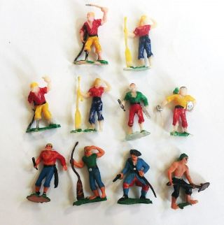 Marx Recast 10 Plastic And Rubber Toy Soldier Copies