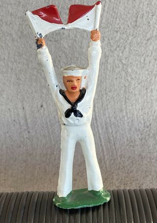 Vintage Barclay B60a Sailor With Signal Flags Lead Toy Soldier