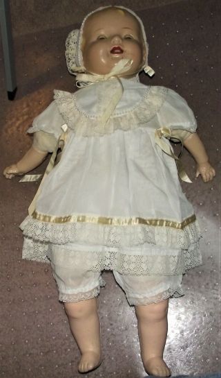 Antique/vintage 26 " Large Composition Baby Doll - Dress - Lqqk