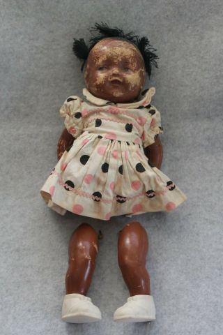 Vintage Amberg Black African American Doll For Restoration Project