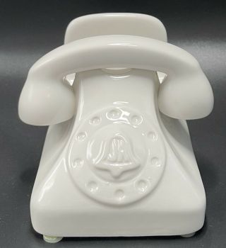 Jonathan Adler Smartphone Cell Dock White Porcelain Ceramic Rotary Phone Style