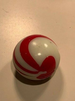 Old Vintage Antique Akro Agate Red & White Glass Swirl Marble Car Shifter Knob