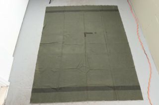 Vintage Wool Military Two Tone Blanket Trapper Camping USA Size 80x62 2