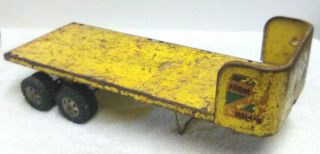 Vintage 1950s Buddy L Semi Trailer Flat Bed Pressed Steel Toy 15 1/2 In