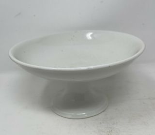 Antique White Ironstone Stone China Footed Compote