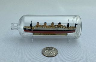 Vintage Galoob Micro Machines - Ship In A Bottle - Hms Titanic - 1991