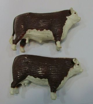 Vintage Tonka Plastic Hereford Cow And Bull For Old Steel Stock Truck S/h