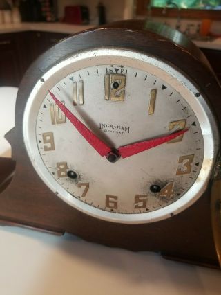 Antique Ingraham Mantle Clock 8 Day Aurora No.  1 Duplex 7 Inch - AS - IS 3