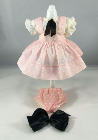 1950 Tagged Ginny Pink Swiss Dot Dress W - Panties & Hair Bow (no Doll)