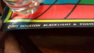 LARGE Love Houston Blacklight Vintage Poster Hair 1971 43 X 27 3