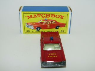 Matchbox Lesney Regular Wheels 59c Ford Galaxie 55/59 Base EXIB E4 Box 2