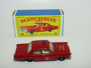 Matchbox Lesney Regular Wheels 59c Ford Galaxie 55/59 Base EXIB E4 Box 3