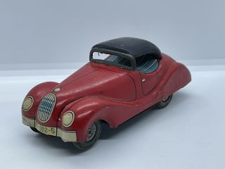 Vintage Japan Tin Litho Friction Car Jaguar? Mg? Bandai? Sss? Antique Vtg Old