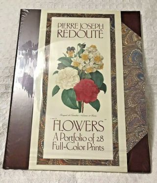 Vintage Pierre Joseph Redoute 28 Full Color Prints Of Flowers 1990