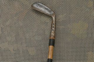 Antique Vintage Hickory Shaft Early Smooth Face Maxwell Flanged Iron