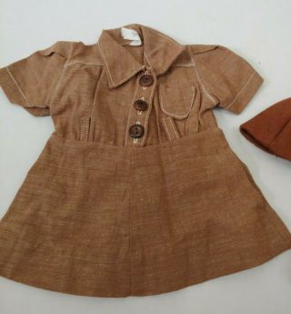 Vintage Terri Lee Girl Scout Brownie Uniform Doll Clothes Brown With Hate Sash 2