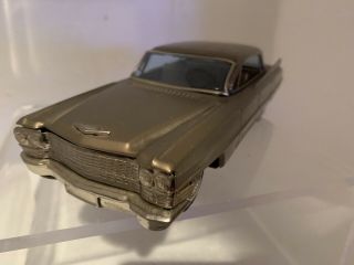 Vintage Bandai Tin Friction Toy Gold Cadillac Car Vg