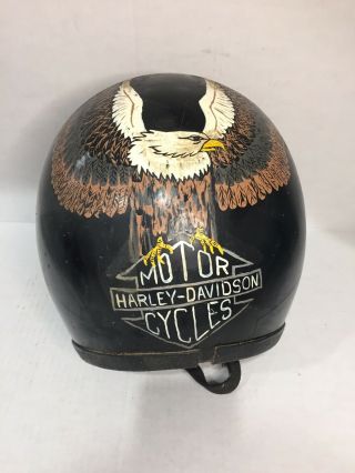 Vintage Hand Painted Helmet / Harley Davidson / Mchal / Daytona / Arai / Daytona