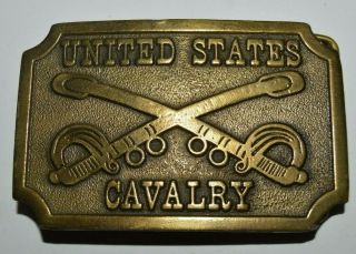 Vintage 1980s United States Of America Cavalry Us Army Belt Buckle Rare Minty