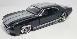 Jada Dub City Big Time Muscle 1/24 1985 Ford Mustang.  Black & Silver