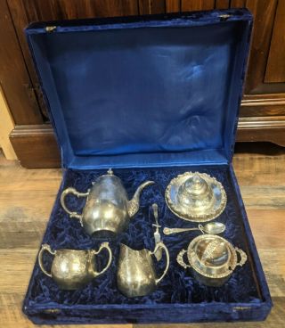 Vintage 10 Piece Tea Set Made In Sheffield England Epns & Case