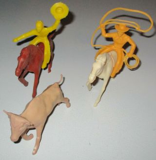 Payton Toys 1950s - 1960s Cowboys,  Horses And Tan Cattle