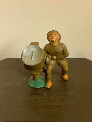 Vintage Manoil Barclay Army Toy Soldier 47 With Spotlight Lead Metal Figure