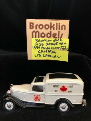 Boxed Brooklin 1989 Canada Toy Fair 1936 Dodge Delivery Van Diecast Model 1/43