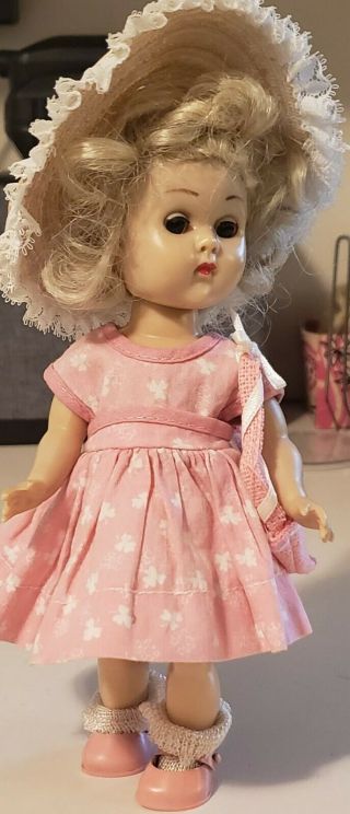 Vintage Ginny Doll - Blond Hair Bend Knee Walker With Outfit