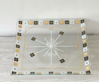 Inland Glass Atomic Starburst Clock Tray Mid - Century Modern 14 " X 14 "