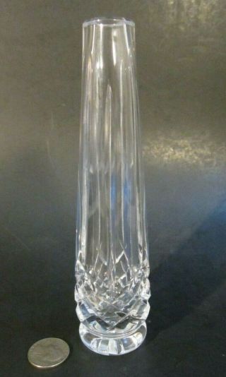 Vintage Waterford Crystal Signed " Lismore " Irish Cut Glass 7 " Bud Vase Ireland