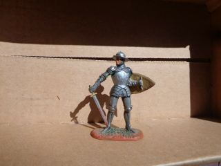 Elastolin 8934,  Knight Medieval Men - At - Arms Soldier Sword Down 70mm Plastic,  Cc
