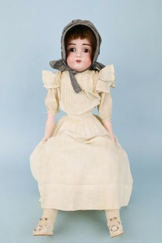 Antique 25 " Kestner 154 German Bisque Doll In Old Clothes And Shoes