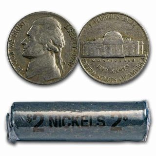 1941 - D Jefferson Nickel 40 - Coin Roll Avg Circ - Sku 49763