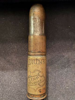 Antique “drink Lemp,  St.  Louis” Bullet - Shaped Corkscrew