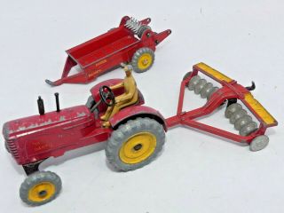 Vintage Dinky Toys 27a Massey - Harris Tractor & Accessories: 1948 - 54