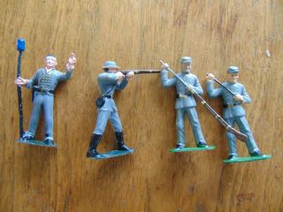 Marx Warriors Of The World Confederates Rifleman,  Artilleryman,  2 Loading Guns